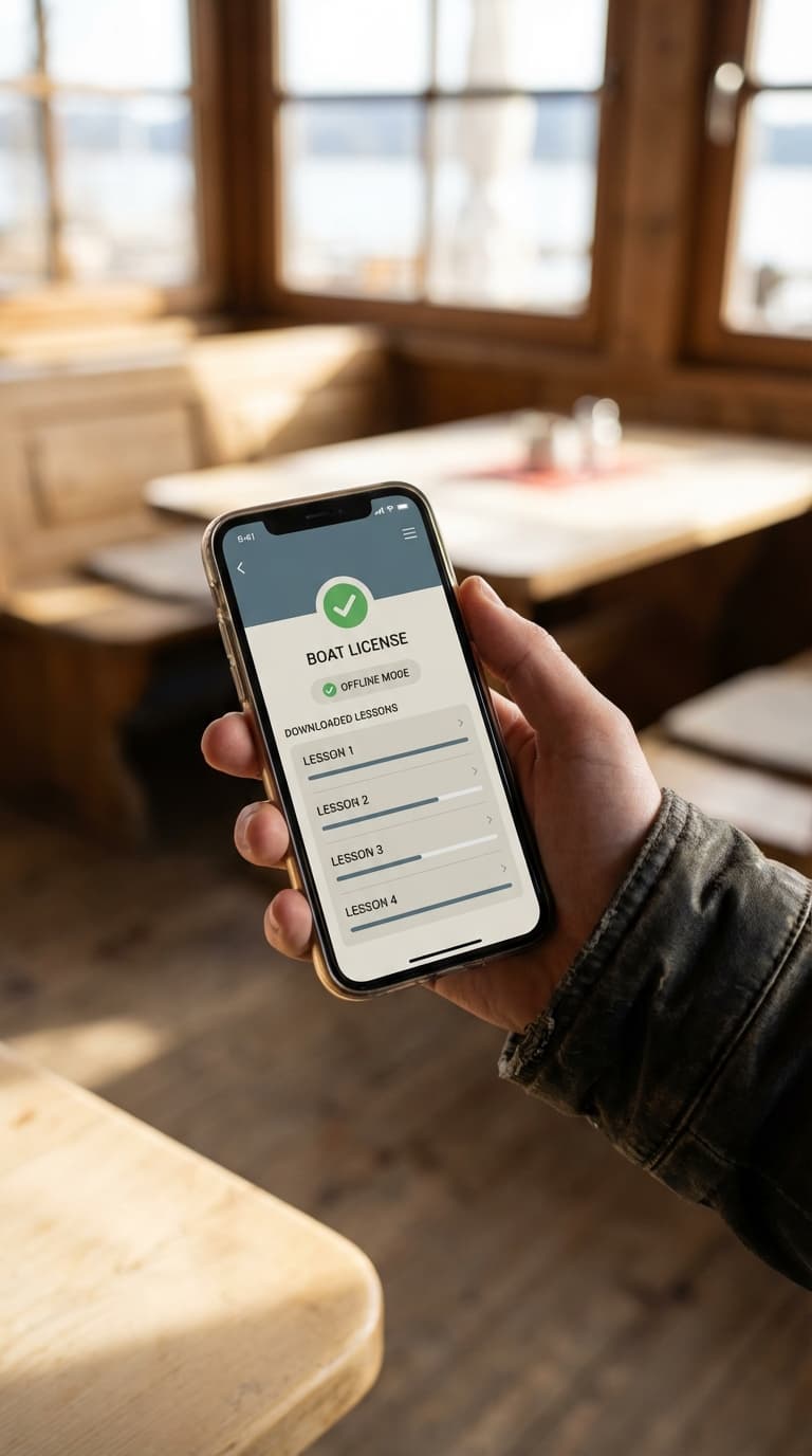 Bootsführerschein Online App auf dem Smartphone