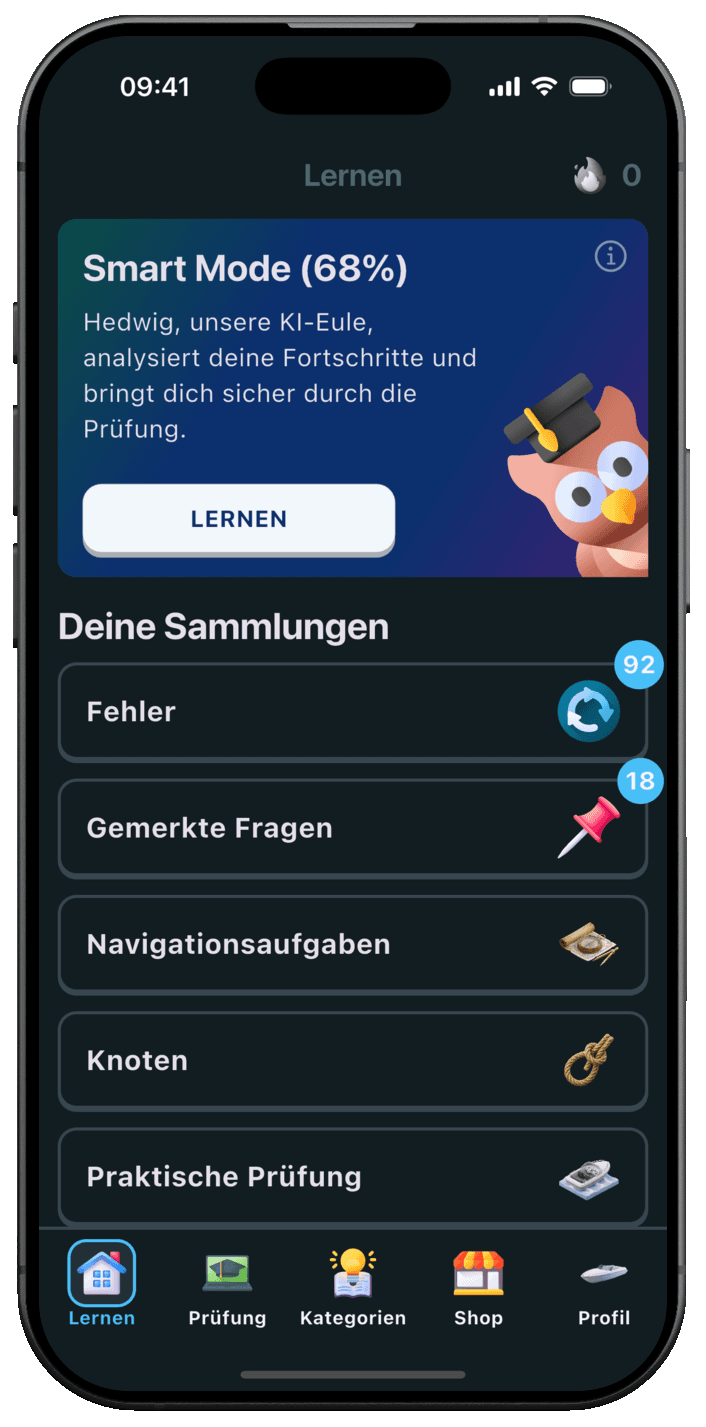 Bootsführerschein Online App auf dem Smartphone